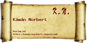 Kámán Norbert névjegykártya