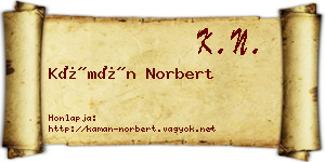 Kámán Norbert névjegykártya