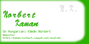 norbert kaman business card